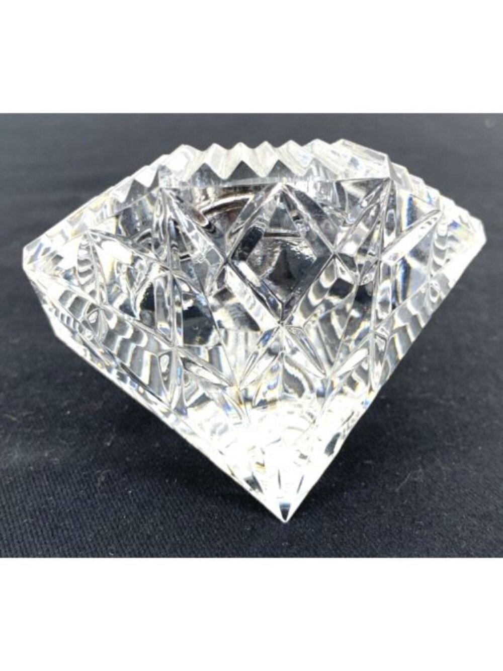 Waterford Diamond Shaped Lismore Crystal Desk Clock Parts Only Needs Battery - Picture 4 of 7